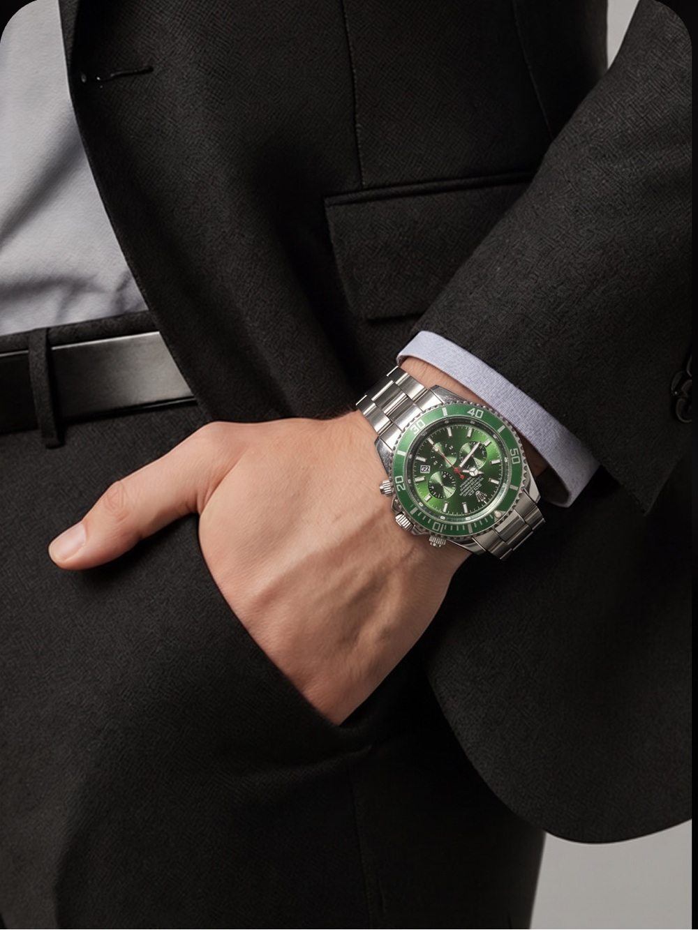 Source Unknown Style Green Dial Chronograph Watch beautiful 💗R.  OLEX 
Ask b4 bu